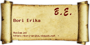 Bori Erika névjegykártya